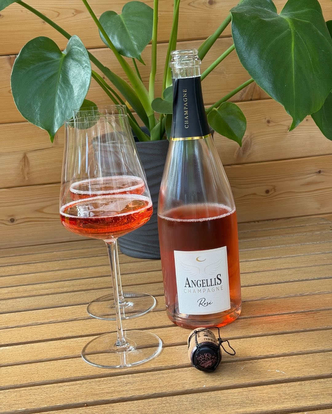 Heute Nachmittag keine echten Sommer-Vibes, hin und wieder Regen – irgendwas dazwischen. Aber genau richtig, um den Champagne Angellis – Rosé Brut zu öffnen. Was sofort auffällt… (6)