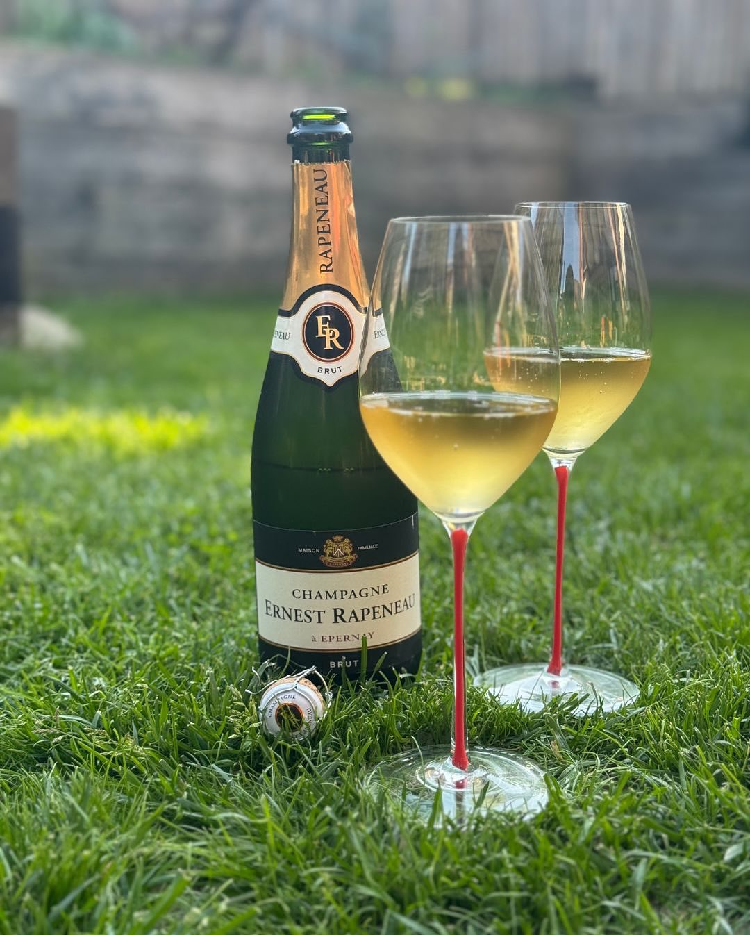 Kleiner Perspektivwechsel. ☀️🌿🥂 Am Wochenende, am Nachmittag einfach raus in die Wiese gelegt – Sonne, Ruhe, und ein Glas Ernest Rapeneau – Brut. Ein klassischer Brut, der si… (1)
