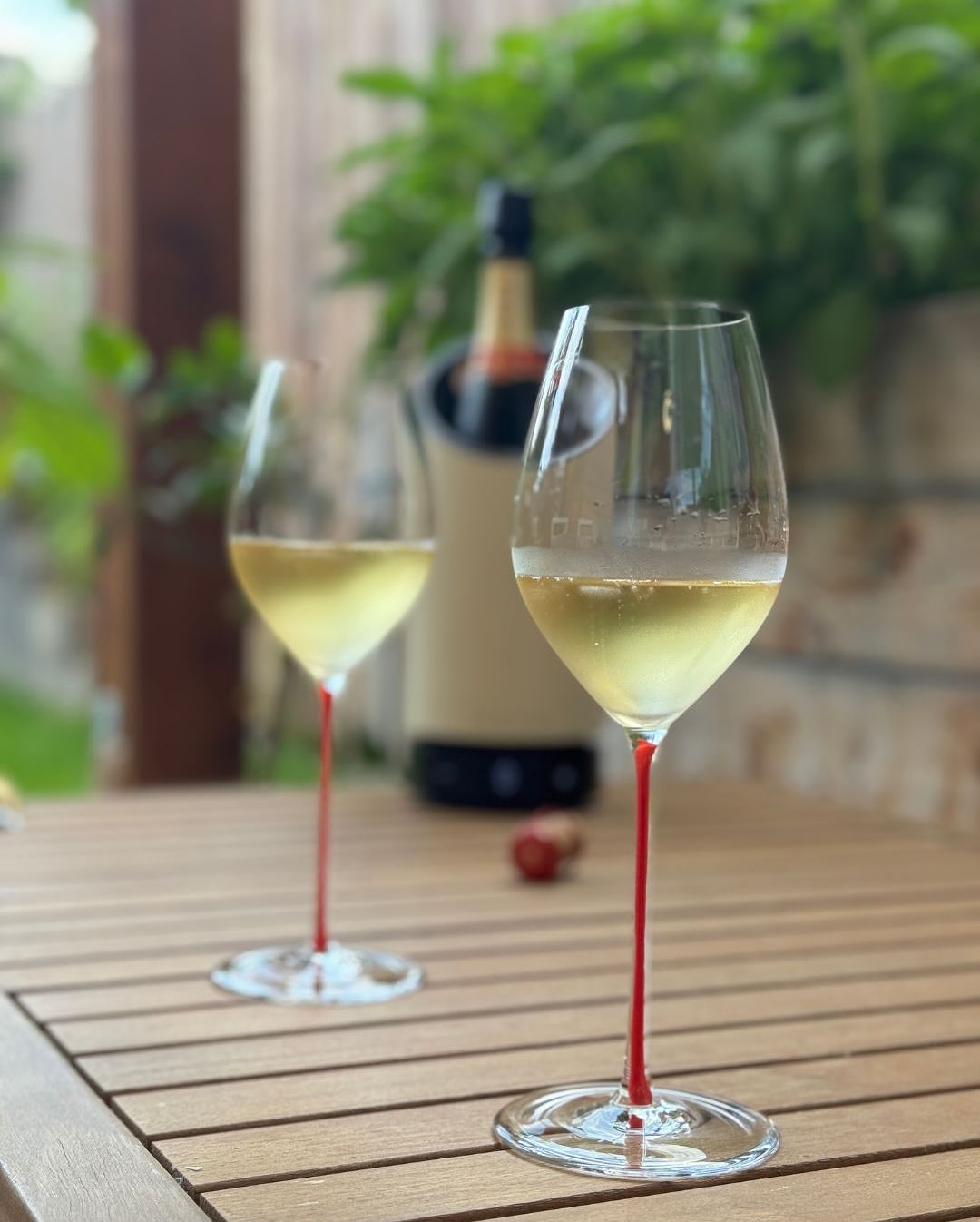 Heute: ein erster Hauch Sommer. Noch nicht ganz da, aber man spürt ihn schon. Die Luft ist warm, der Schatten angenehm. Und im Glas: Essentiel Extra Brut von @piper_heidsieck . … (5)