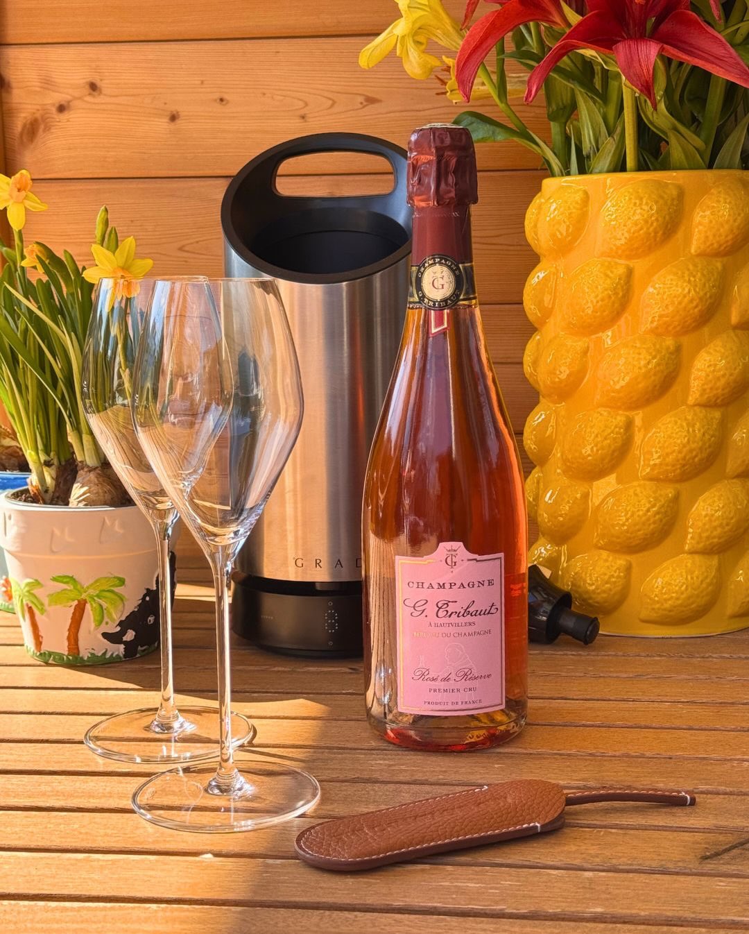 Endlich! Die ersten richtig warmen Sonnenstrahlen sind da und dazu passt ein frischer, eleganter Rosé-Champagner am besten oder? Heute habe ich dafür den „Rosé de Réserve“ von @… (3)