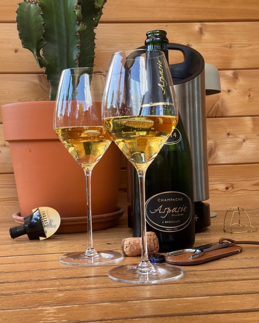 Teil zwei des Vintage-Vergleichs. Gleicher Winzer, ein Jahr später, was man im Glas sofort merkt. Wo der 2013er zitrisch und straff war, kommt der Millésime 2014 von @champagnea… (6)